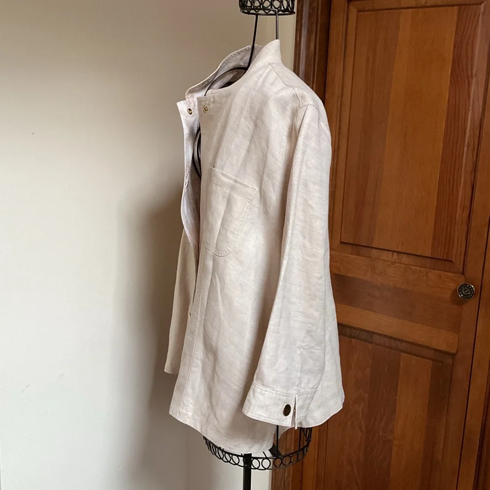 Chico’s Reversible Linen Jacket, New, 2/L - Picture 3 of 7